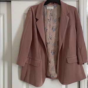 Skies are Blue Blush Pink Blazer 1X